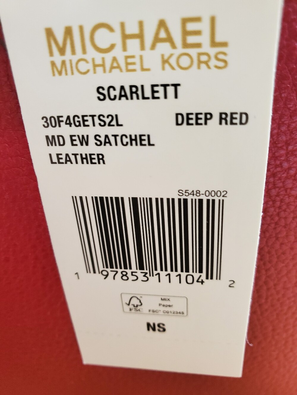 Michael Kors Scarlett Medium Leather Satchel Tote Crossbody Burgandy Red BNWT - Picture 7 of 10